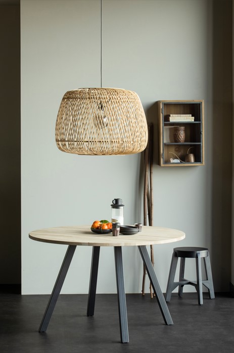 Eettafel 'Tablo' Rond 120cm - Natuur/Zwart