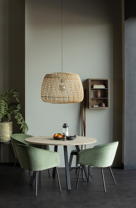 Eettafel 'Tablo' Rond 120cm - Natuur/Zwart