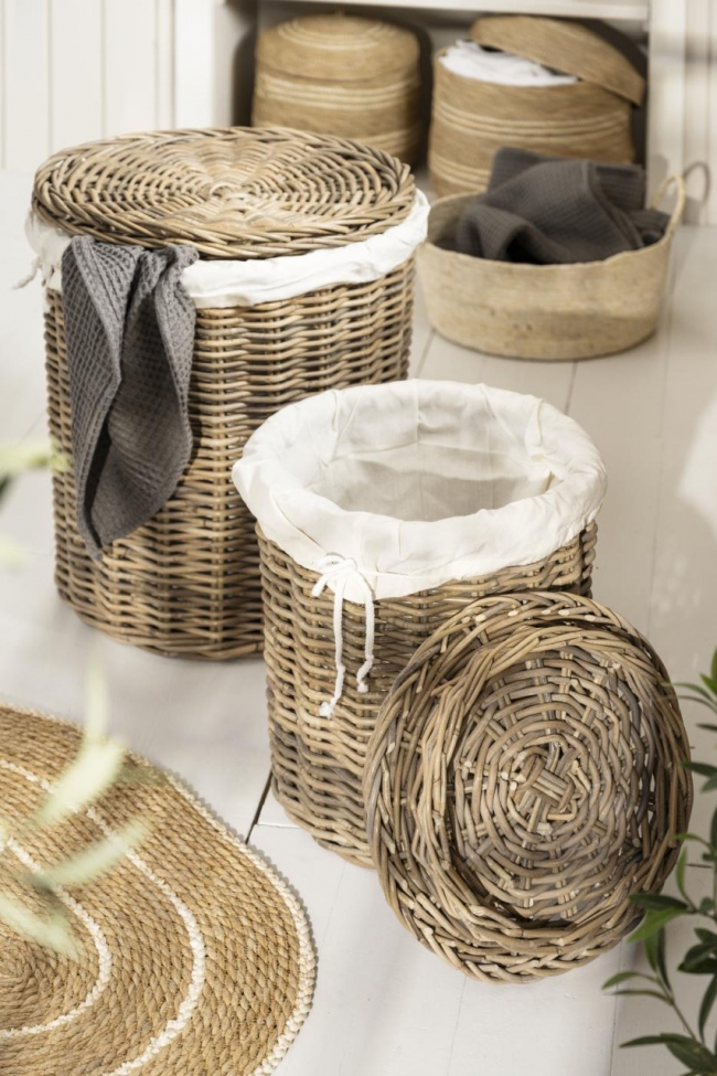 Wasmand 2-pack 'Rattan' - Natuur