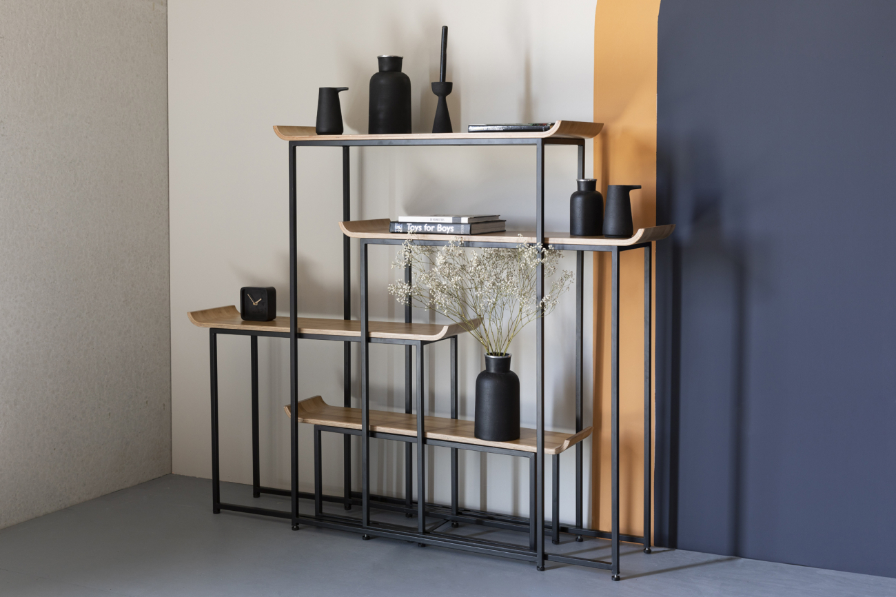 Plank 'Flodka' - Zwart/Hout