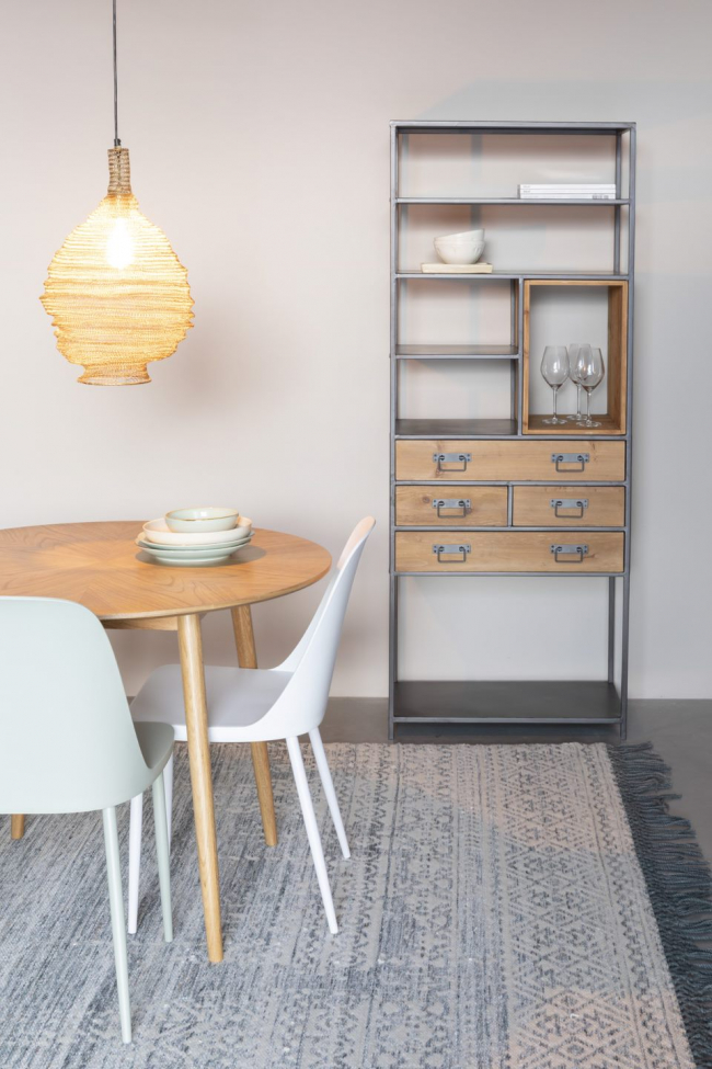 Plank 'Samuel' - Natuur/Zwart