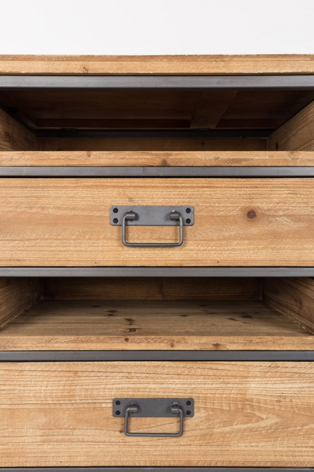 Bijzettafel 'Damian' - Zwart/Natuurlijk