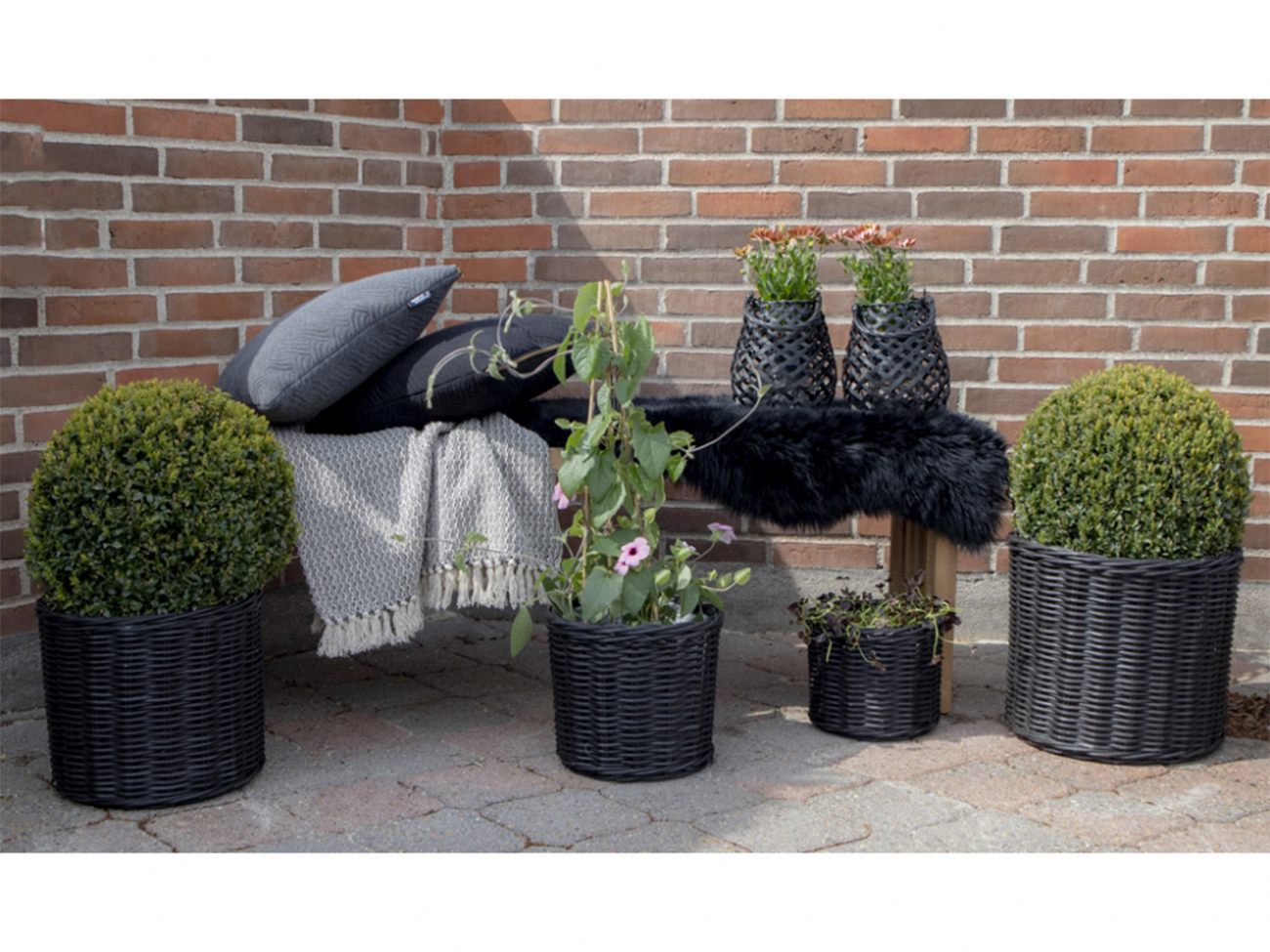Mand 'Bogor Black' 4-pack - Zwart