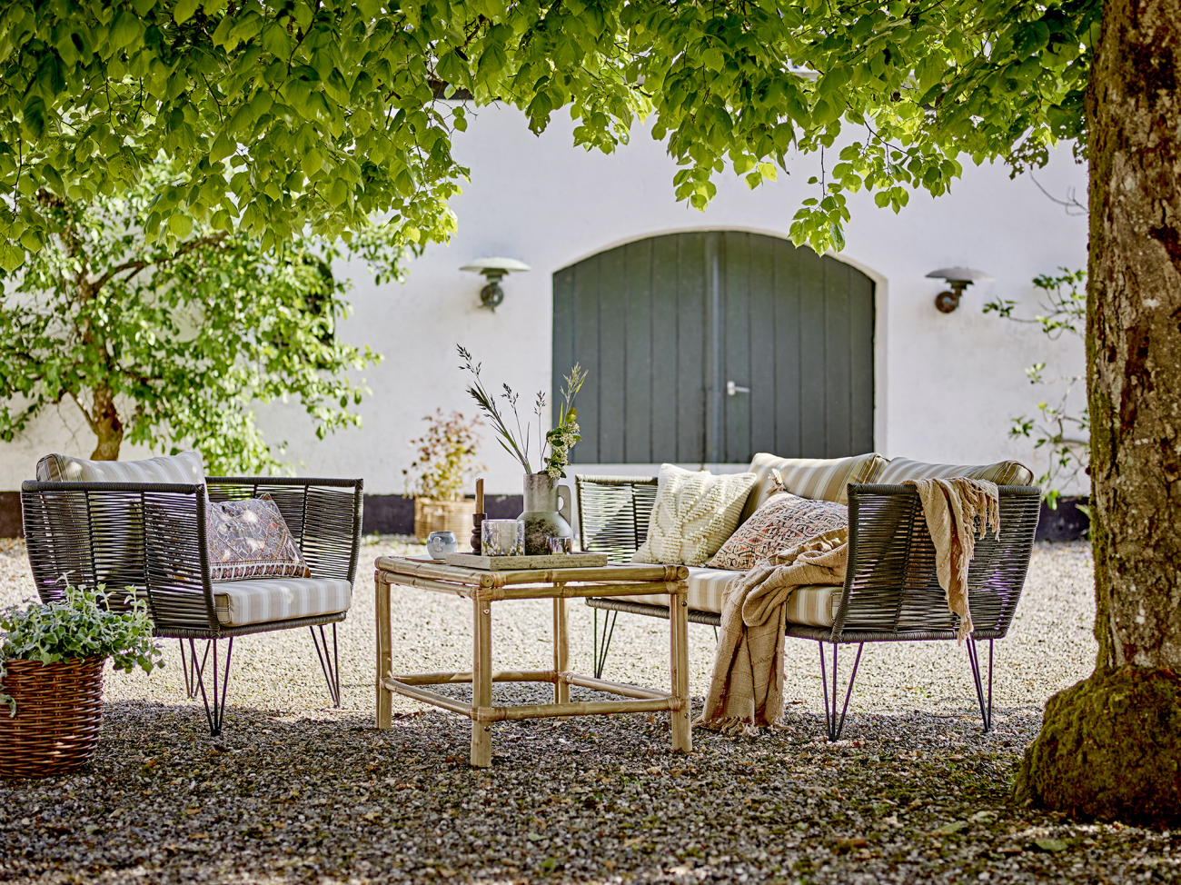 Loungestoel 'Mundo' - Zwart/Beige