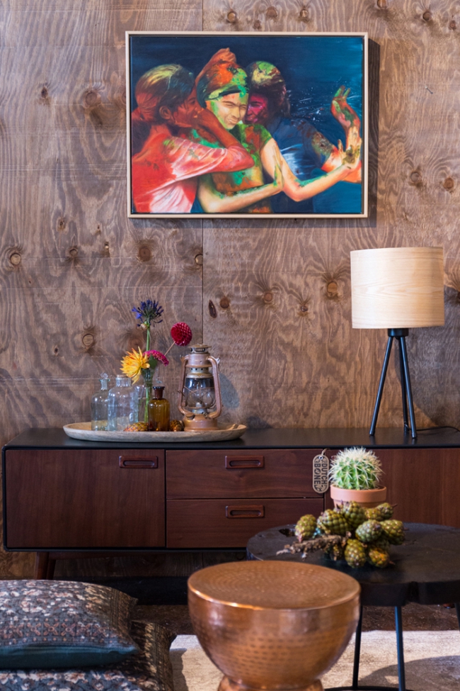 Tafellamp 'Woodland' - Zwart/Natuurlijk