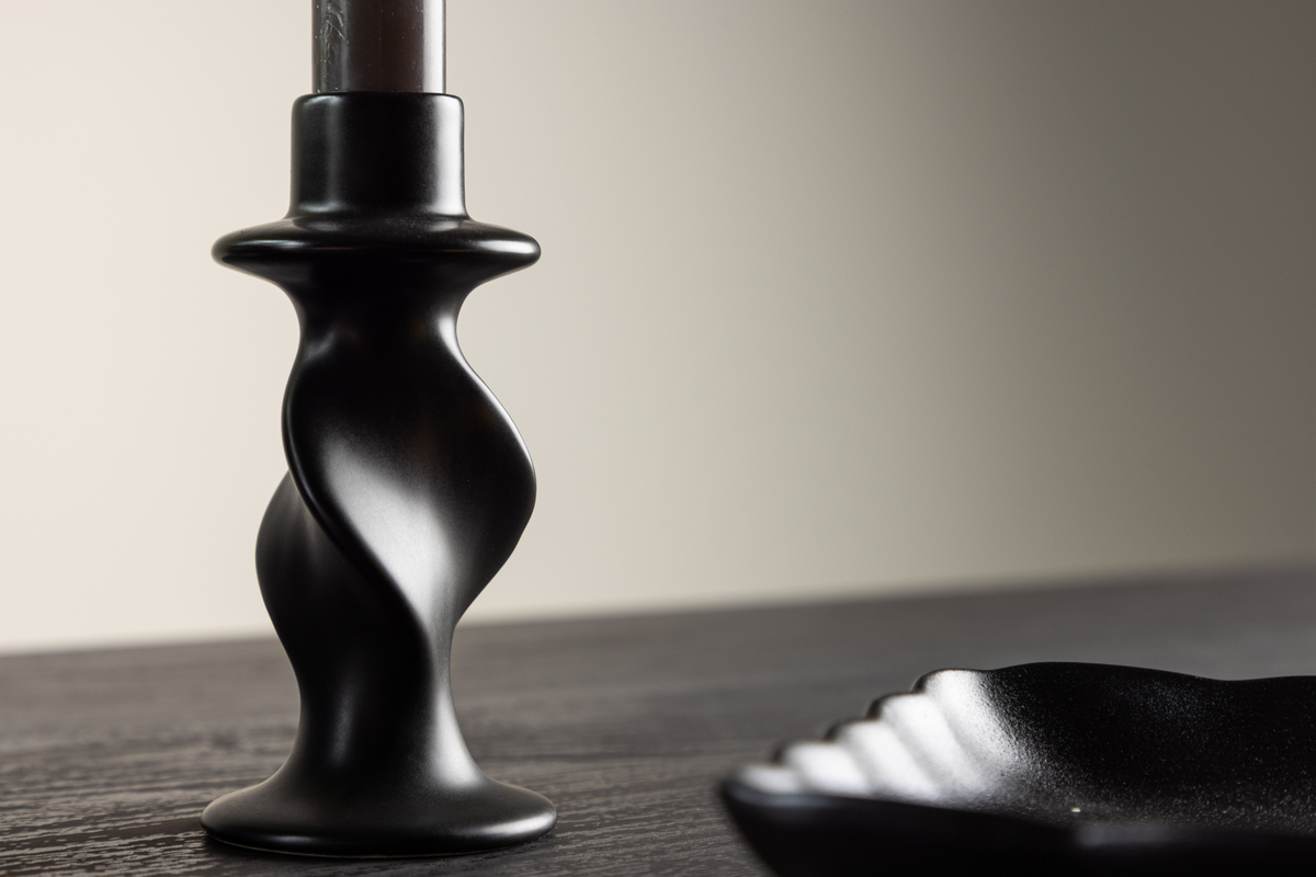 Kaarsenhouder 'Brooks' - Zwart