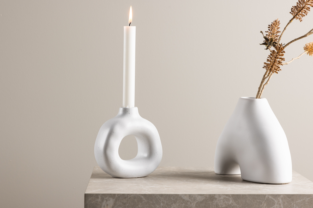 Kaarsenhouder 'Annecy' - Wit