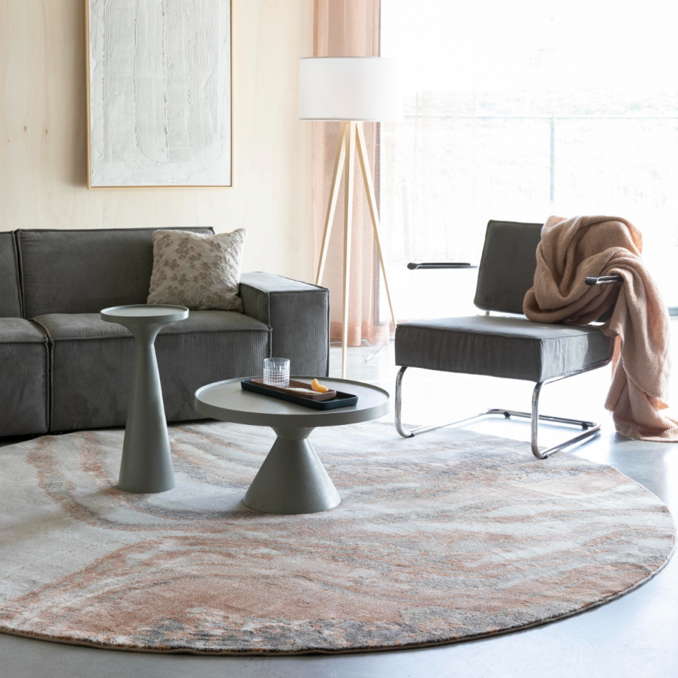 Vloerkleed 'Sol' Rond 200cm - Grijs/bruin