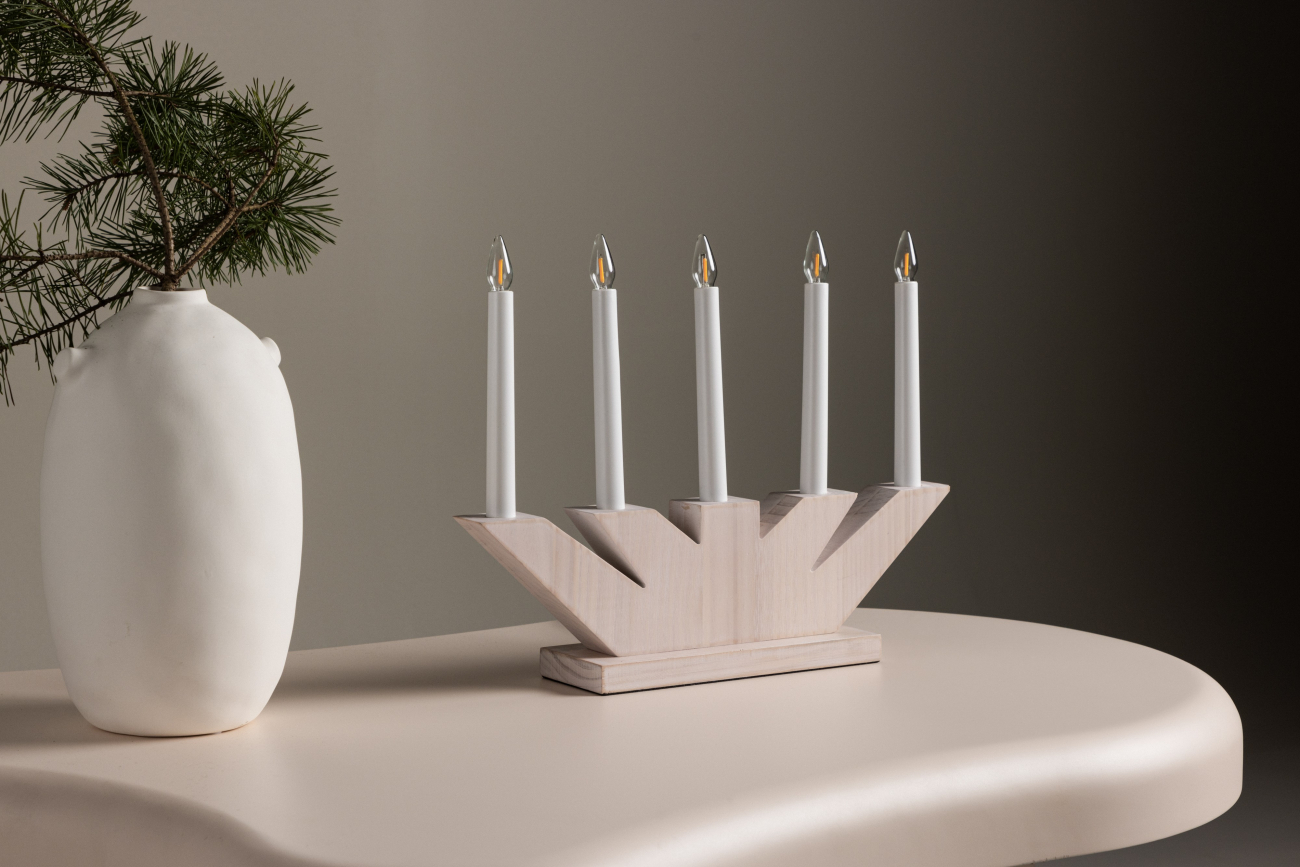 Adventskandelaar 'Katrineholm' - Wit