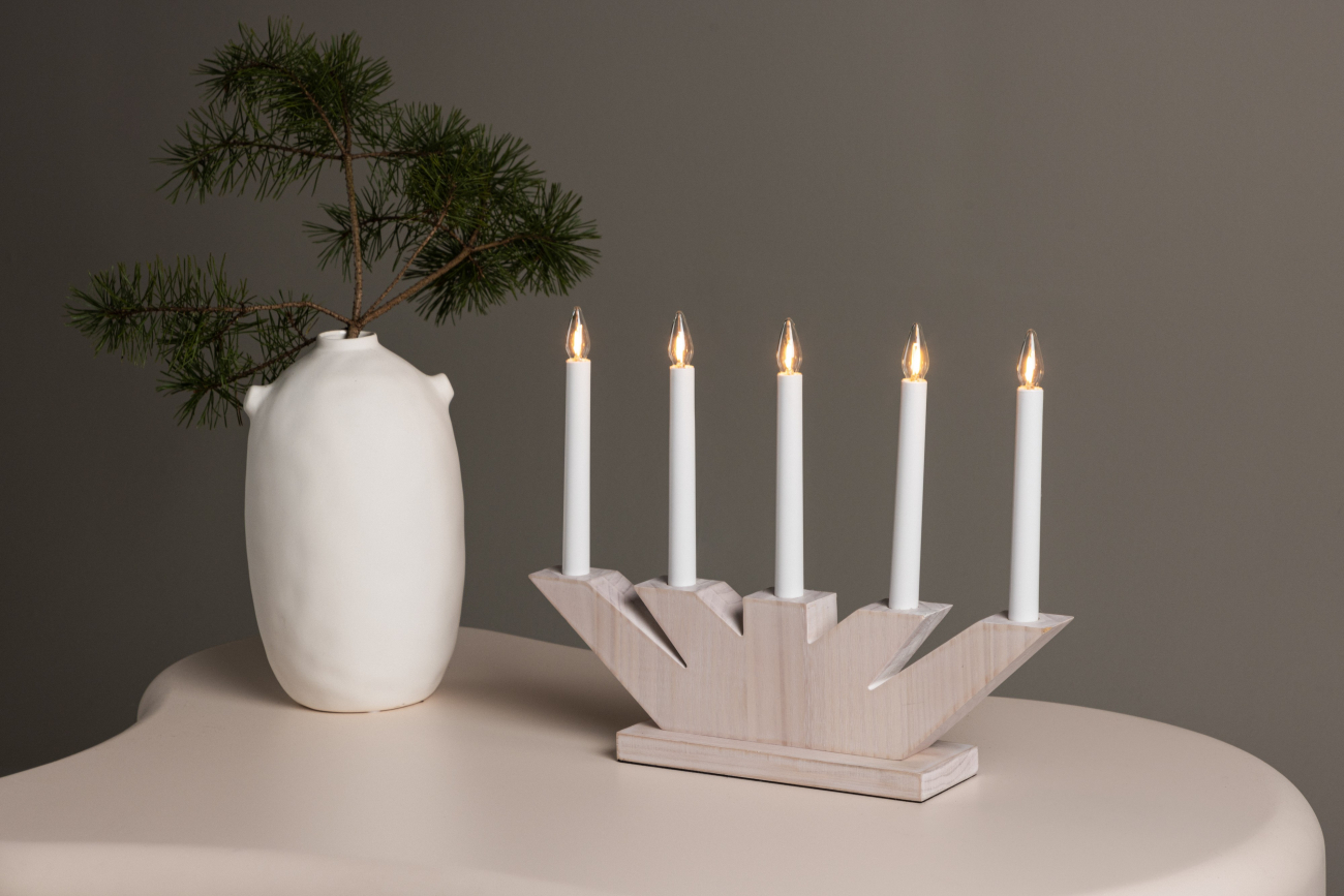 Adventskandelaar 'Katrineholm' - Wit
