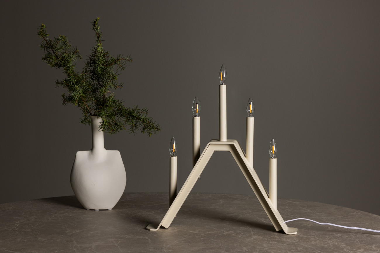Adventskandelaar 'Norrlund' - Beige
