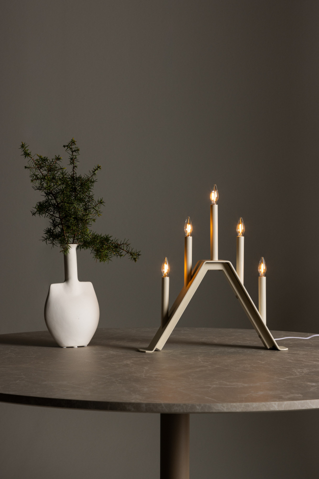 Adventskandelaar 'Norrlund' - Beige