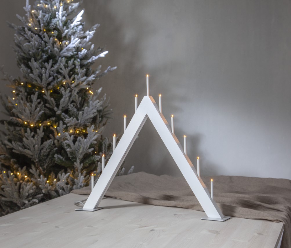 Adventskandelaar 'Buzz' 50cm - Wit