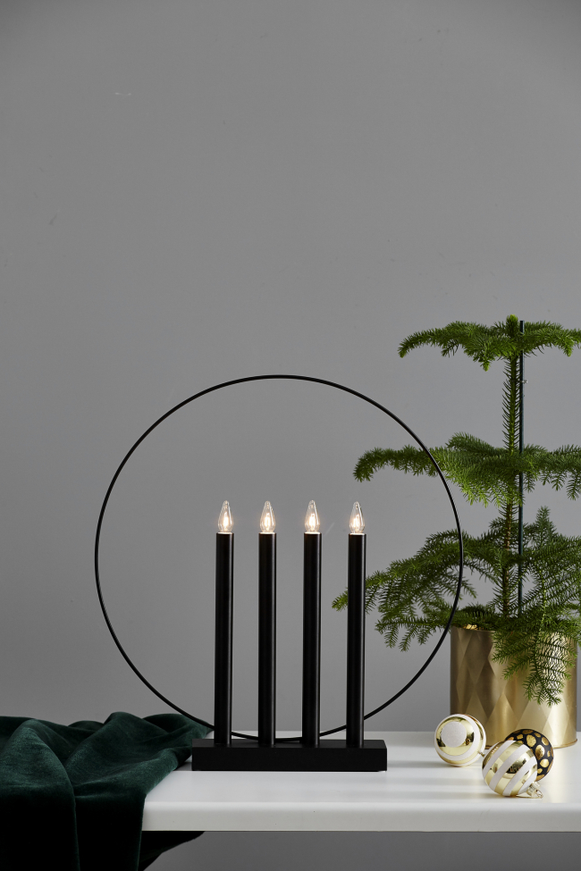 Adventskandelaar 'Glory' - Zwart