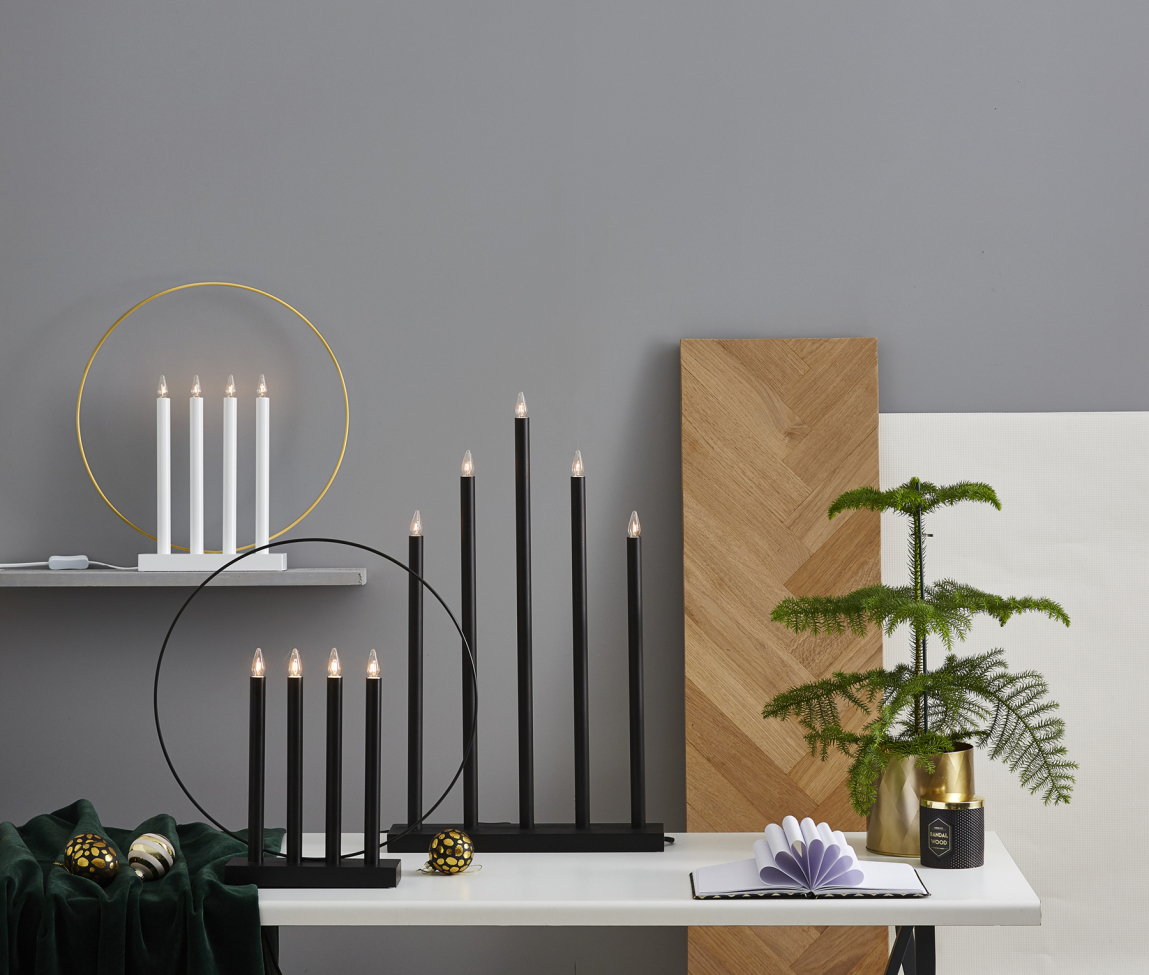 Adventskandelaar 'Holy' 5 Lampen - Zwart