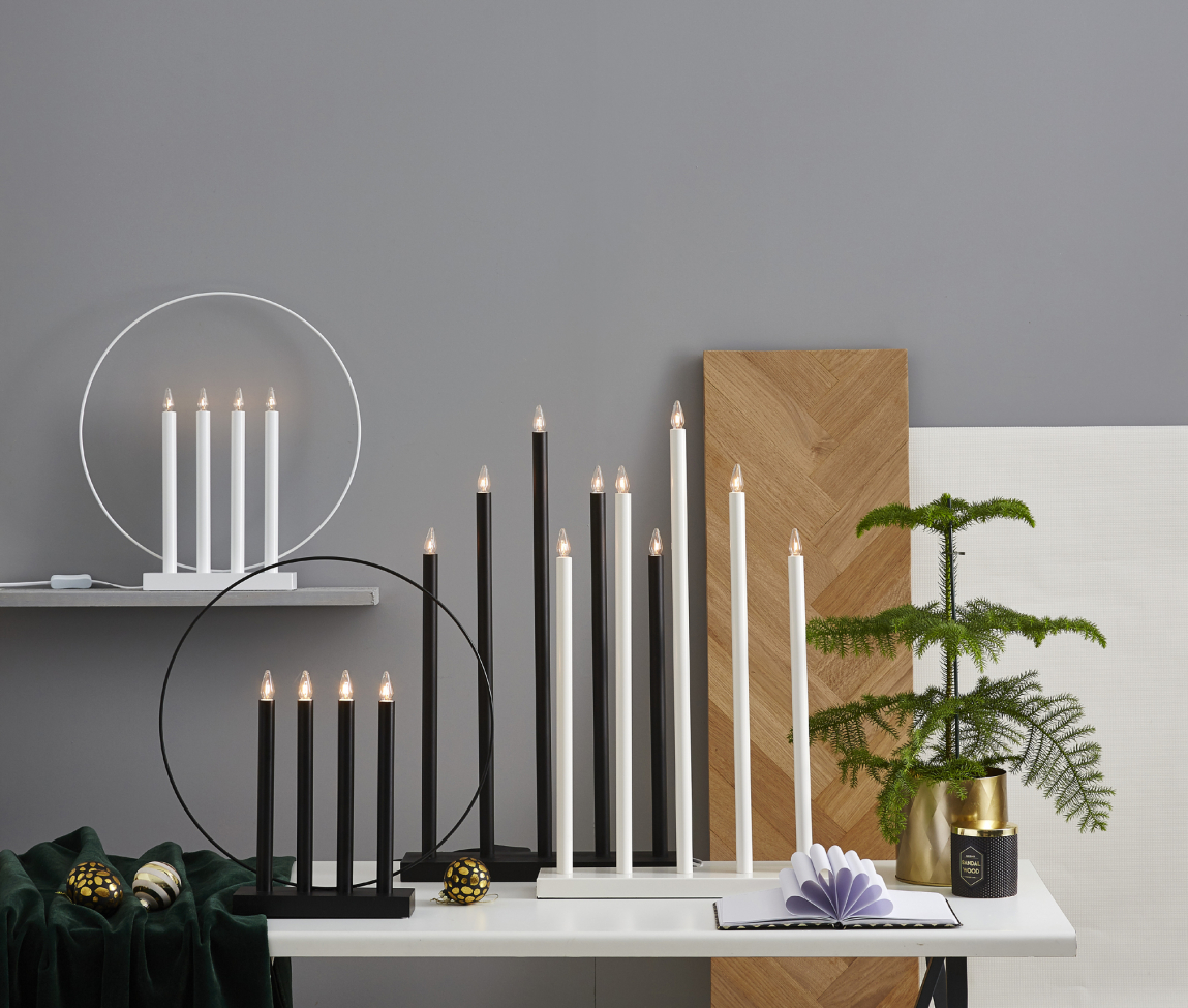Adventskandelaar 'Holy' 5 Lampen - Zwart