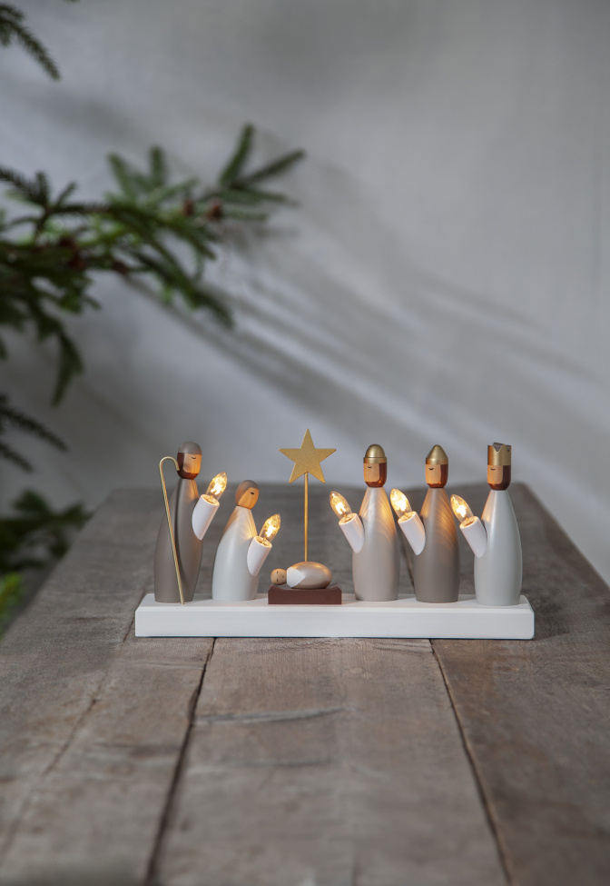 Adventskandelaar 'Krubba' - Wit