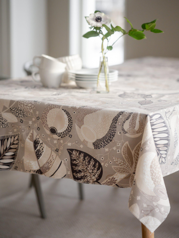 Tafelkleed 'A&E' 140x280 - Beige