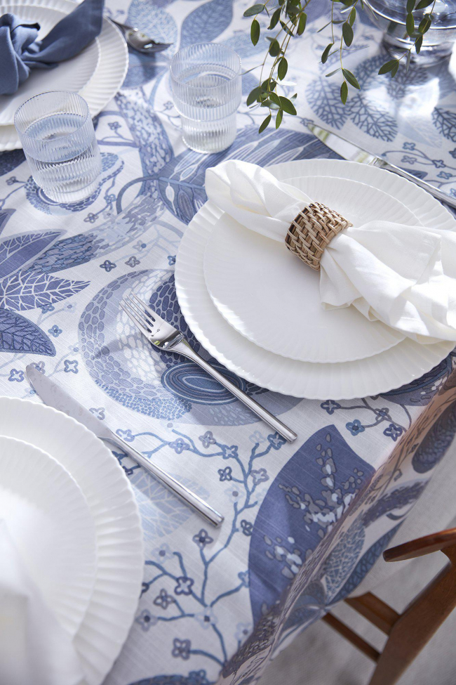 Tafelkleed 'A&E' 140x250 - Blauw