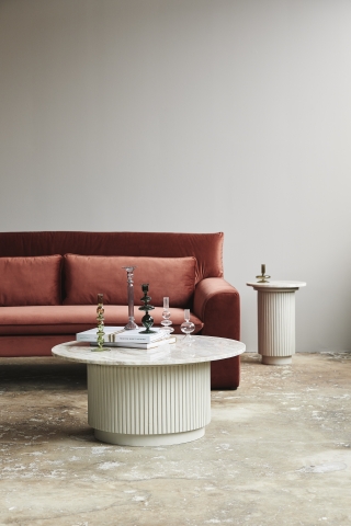 Salontafel 'Erie' Rond 75cm - Wit Marmer