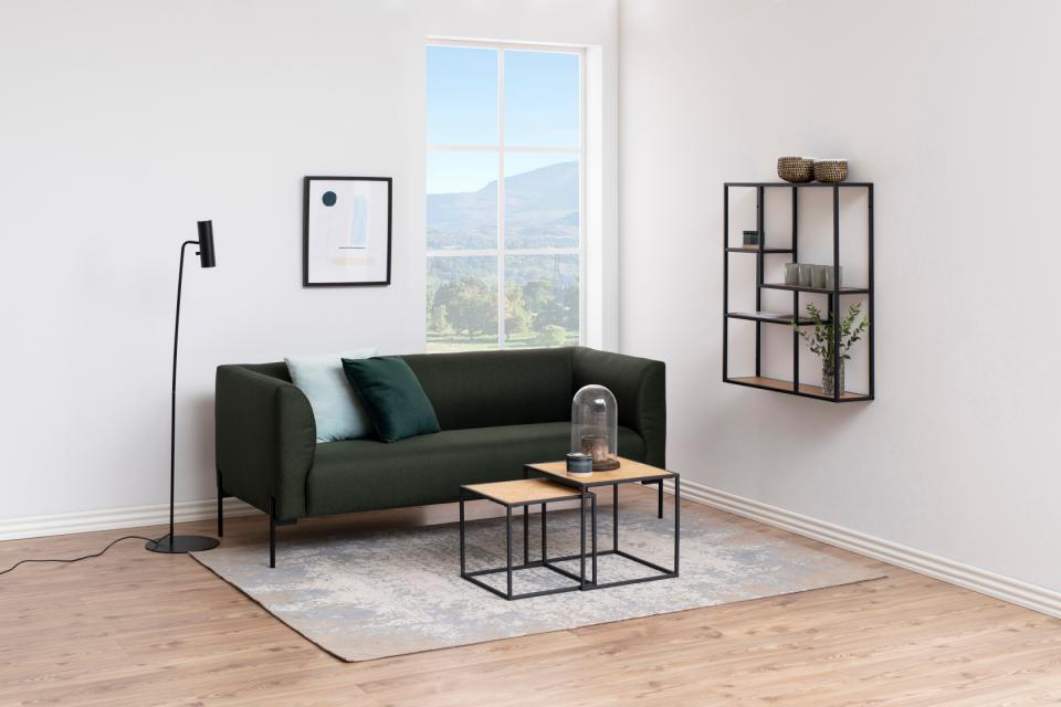 Wandplank 'Hydra' 75cm - Zwart/Natuurlijk