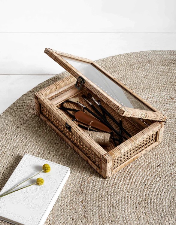 Opbergdoos 'Wickerwork' - Natuurlijk