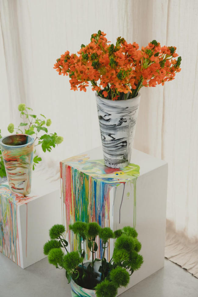 Vaasje 'Conic' - Zwart/Wit M