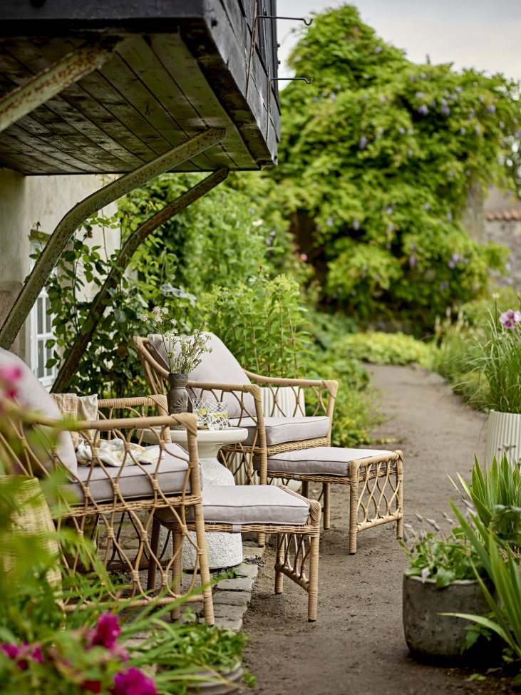 'Belluce' loungestoel – naturel/rotan