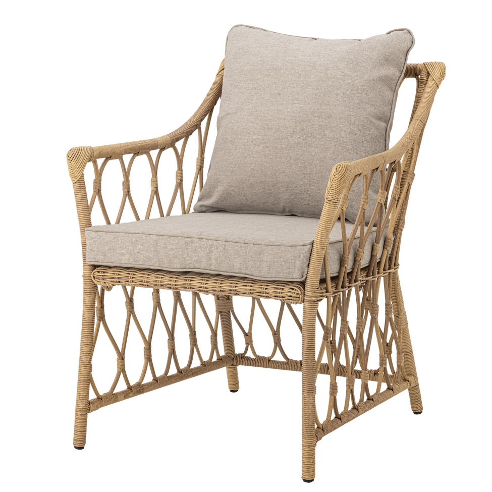 'Belluce' loungestoel – naturel/rotan