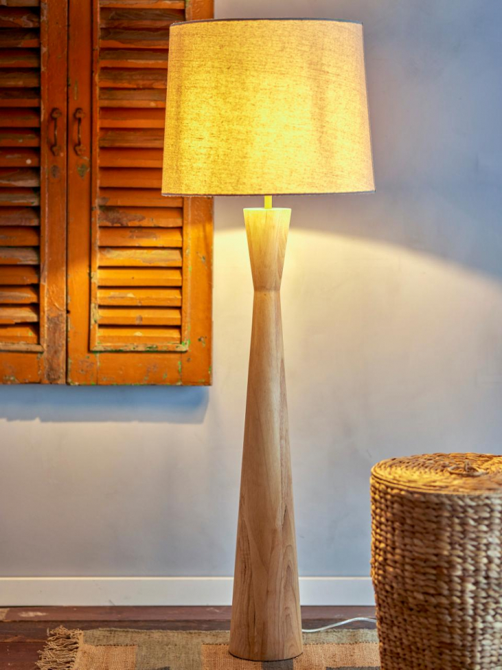Vloerlamp 'Leonor' - Beige