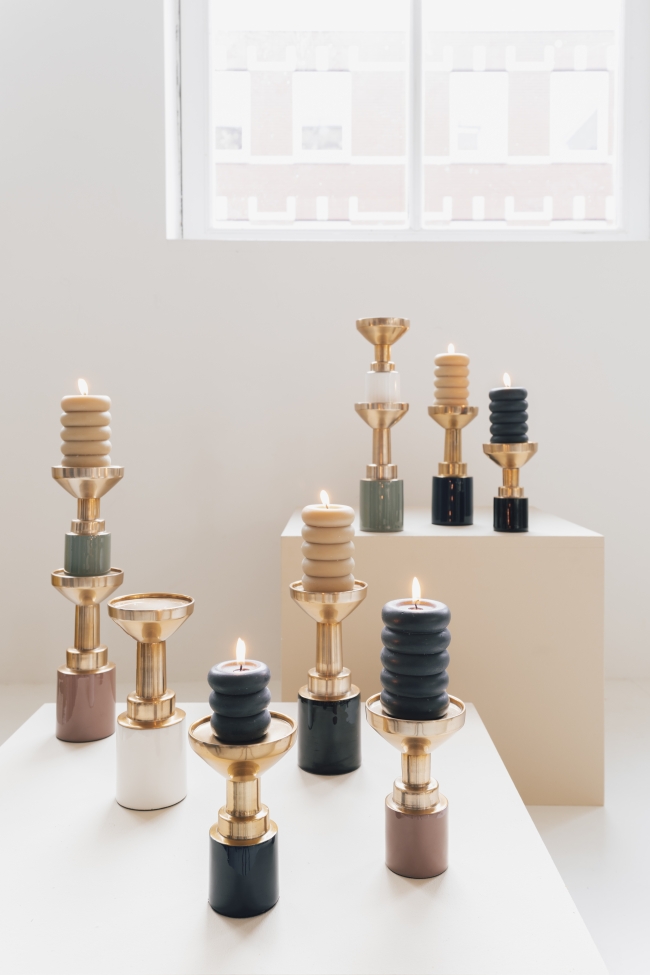 Kaarsenhouder 'Glam' - Zwart