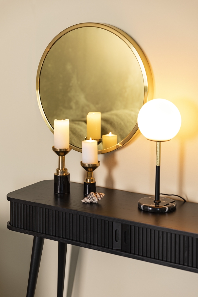 Kaarsenhouder 'Glam' - Zwart