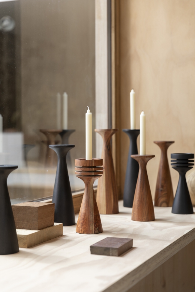 Kaarsenhouder 'Hoover' - Zwart