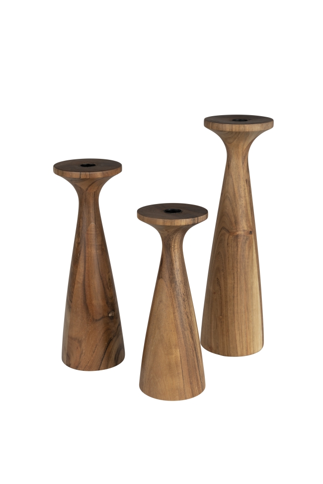 Kaarsenhouder 'Flames' - Bruin L