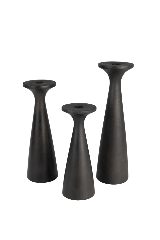 Kaarsenhouder 'Flames' - Zwart S