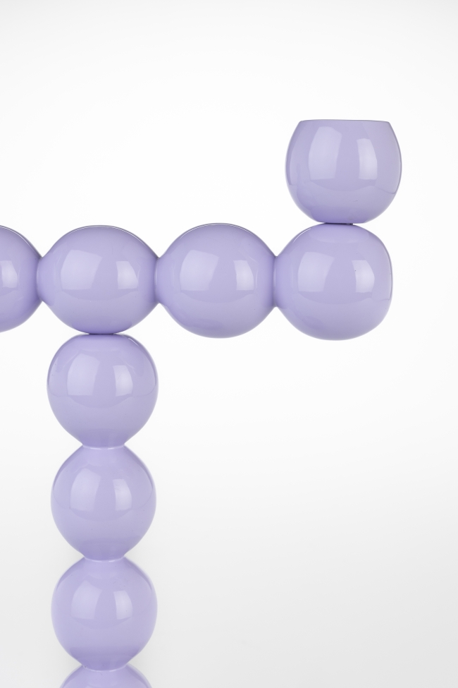 Kaarsenhouder 'Bubbles' - Paars 2