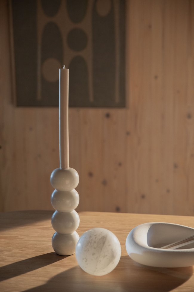 Kaarsenhouder 'Rome' - Wit