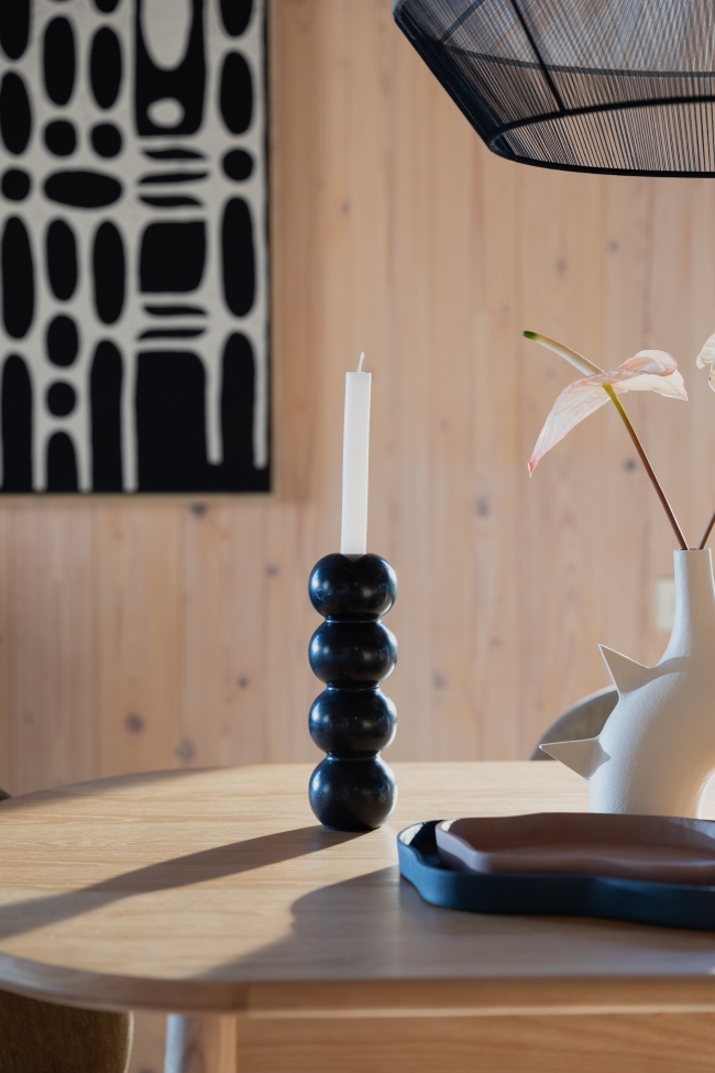 Kaarsenhouder 'Rome' - Zwart