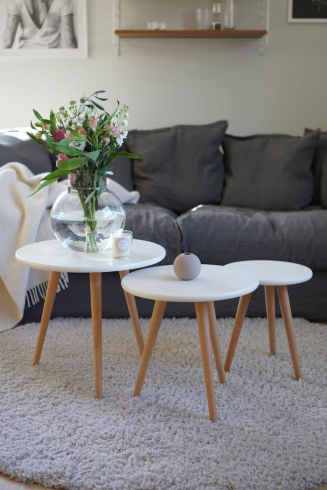 Salontafel 'Dalby' 3 delen - Wit