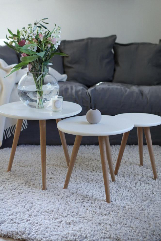 Salontafel 'Dalby' 3 delen - Wit