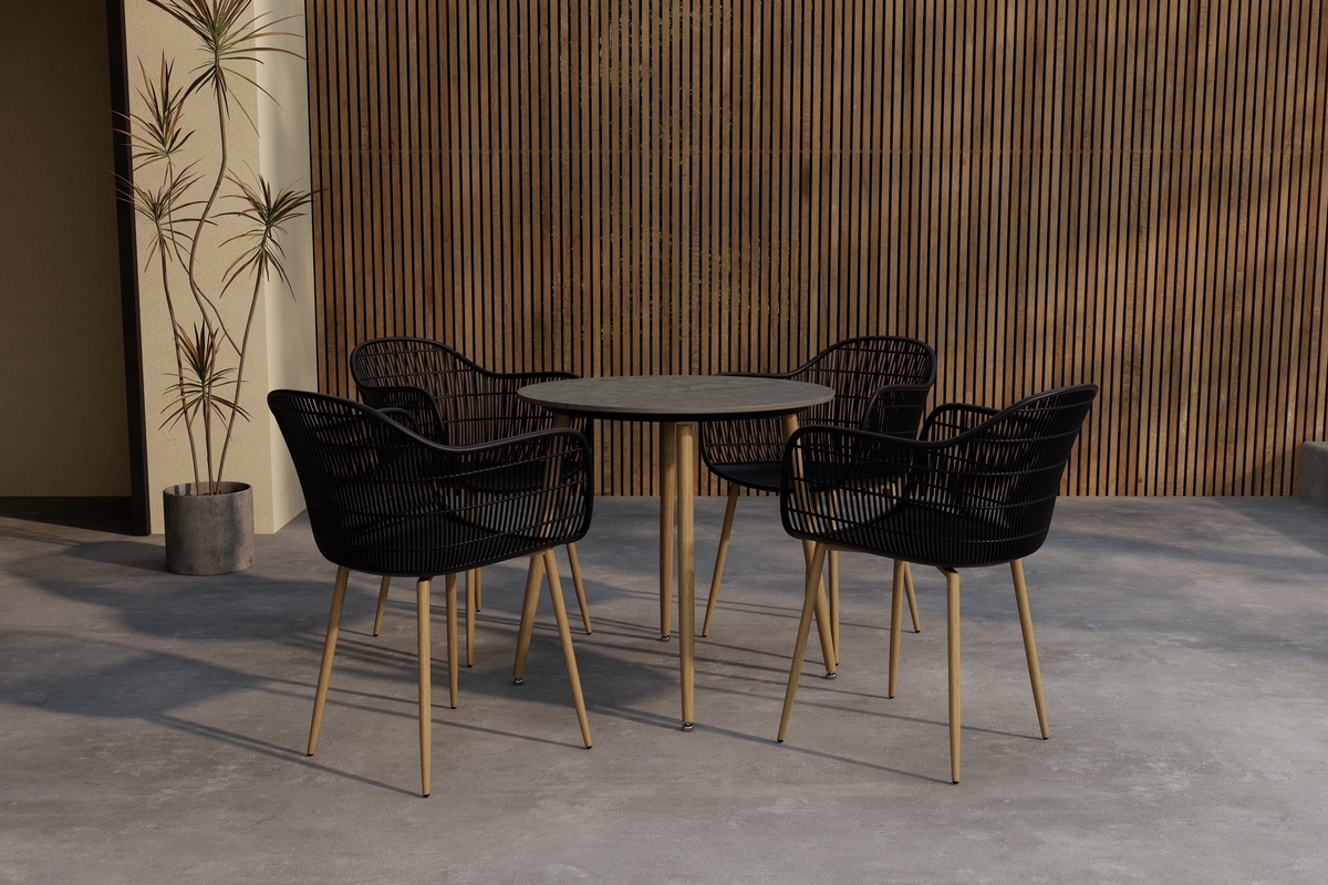 'Anafi' dinerset – Grijs/Zwart