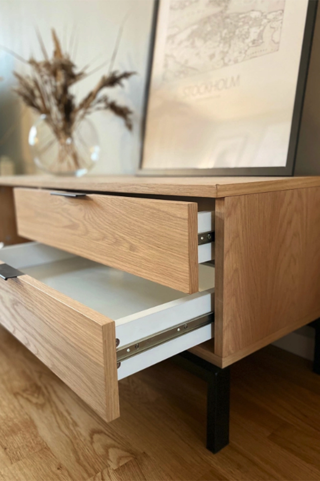 TV-meubel 'Grant' - Eik/Ijzer