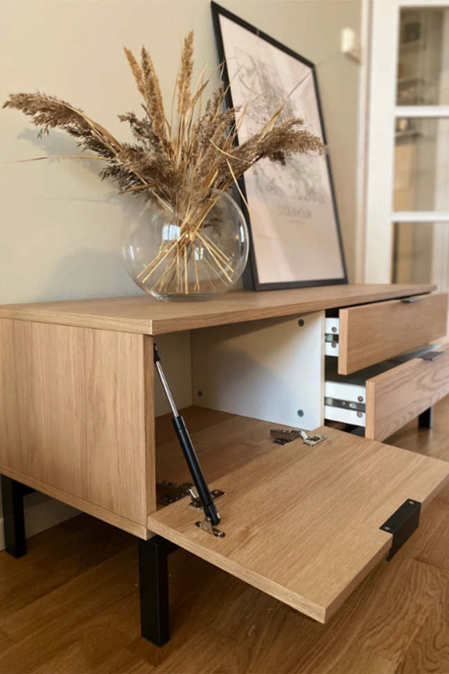 TV-meubel 'Grant' - Eik/Ijzer