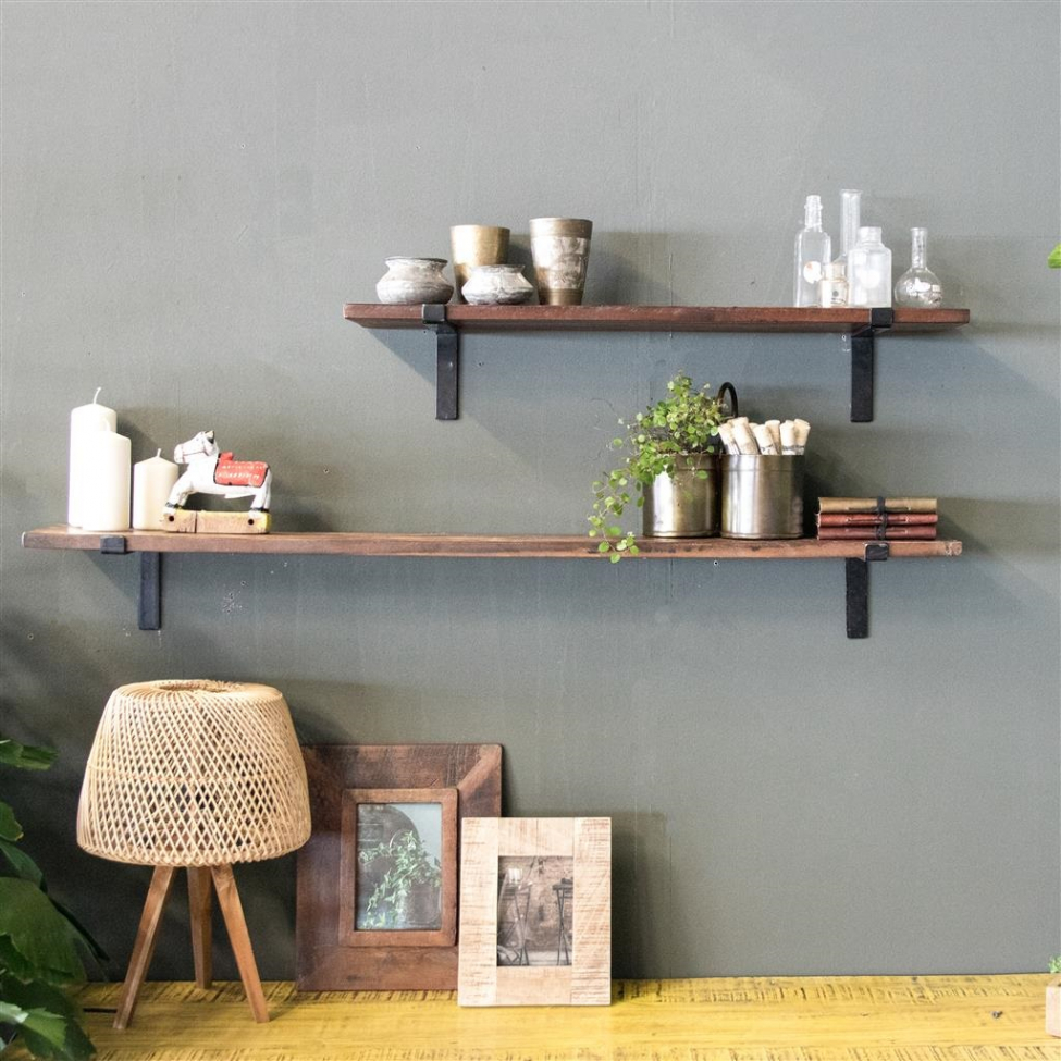 Wandplank 'Factory' 120cm - Natuur