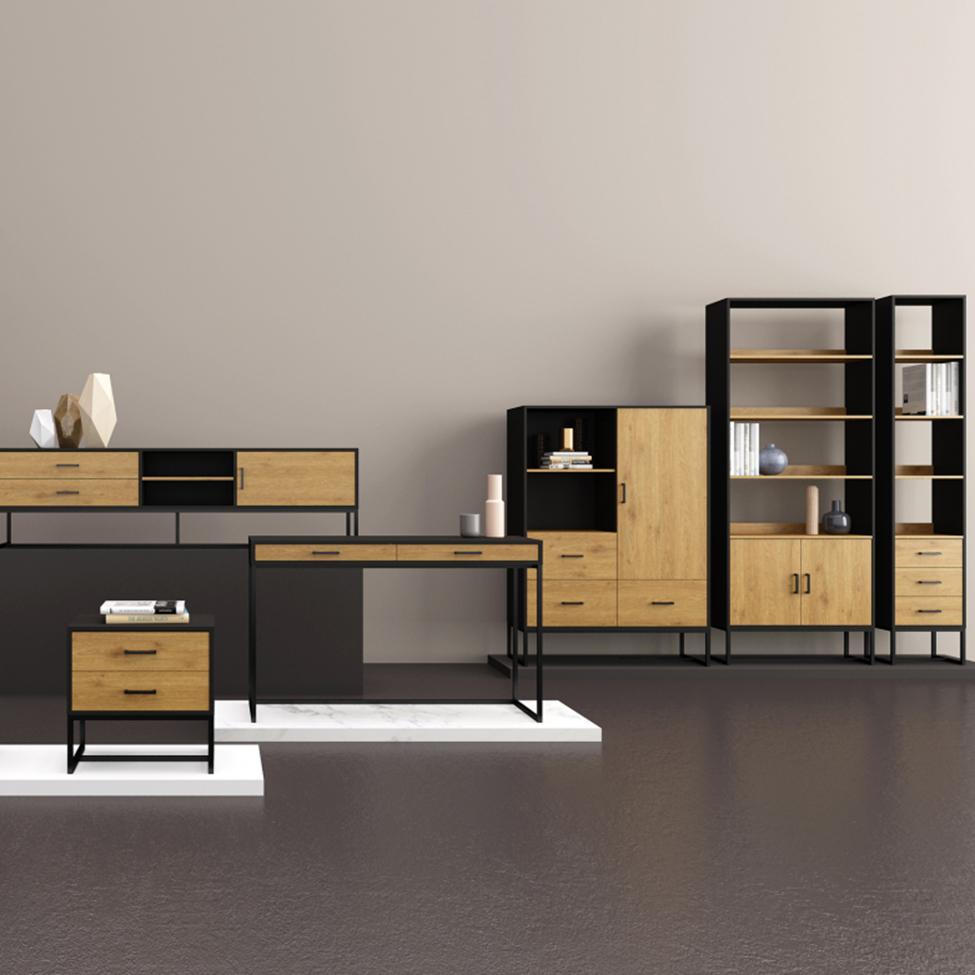 Kast 'Amster' - Eik/Zwart