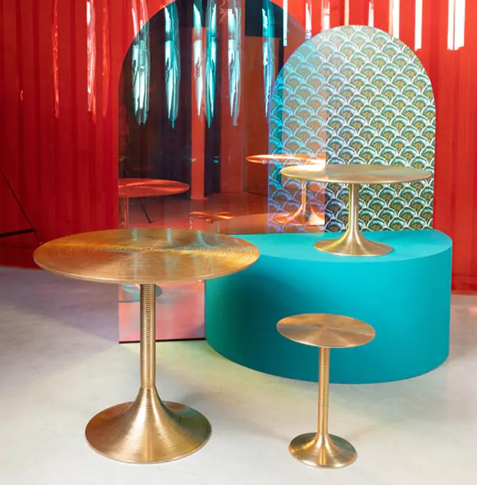 Eettafel 'Hypnotising' Rond 92cm - Goud