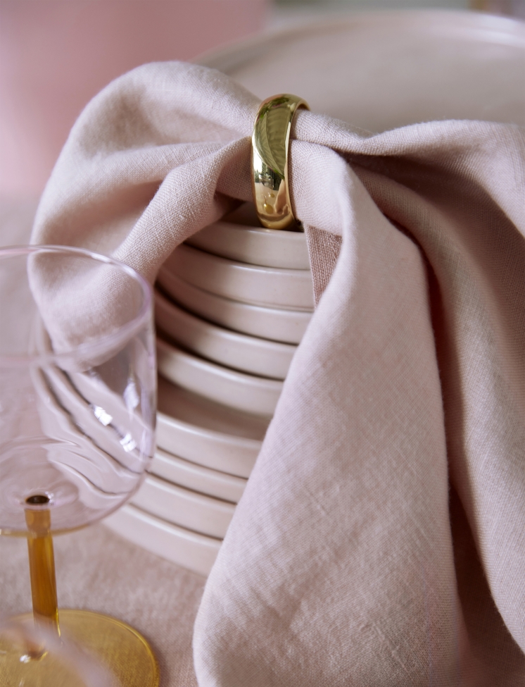 Servetring 'Monaco' Rond 4cm 4-pack - Messing