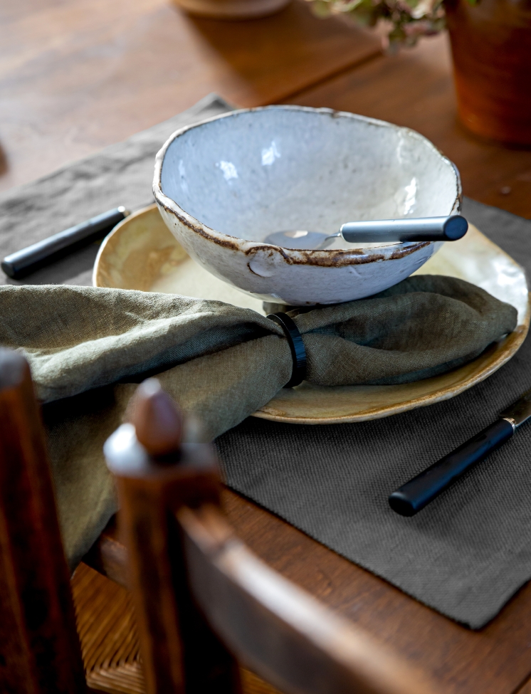 Servetring 'Kiruna' 4-pack - Zwart