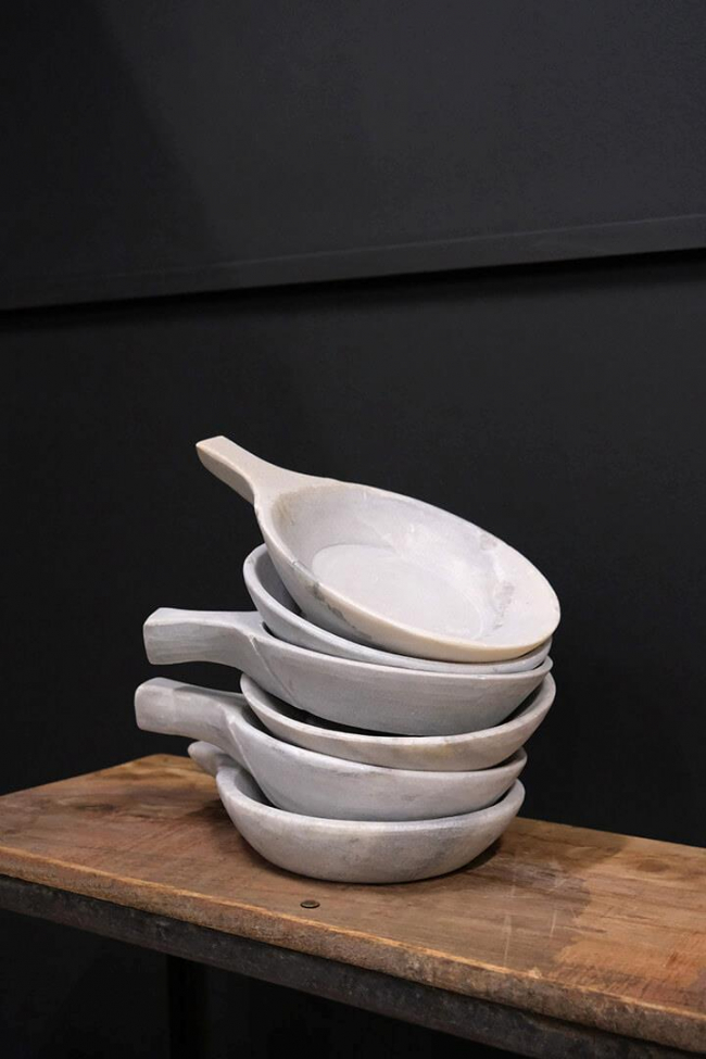 Schaal met handvat 'Ozan' - Marmer