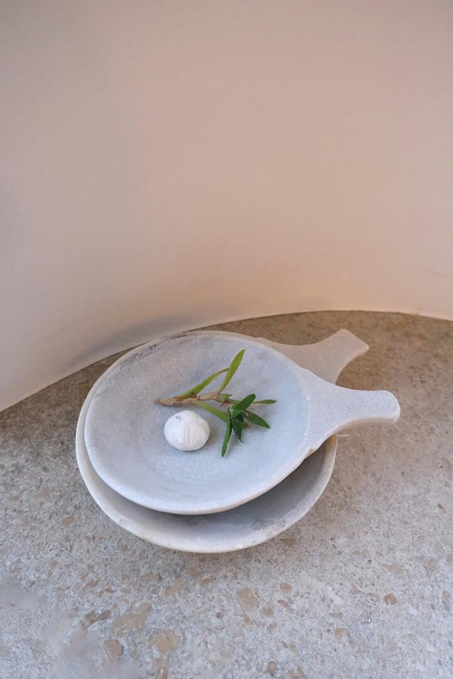 Schaal met handvat 'Ozan' - Marmer